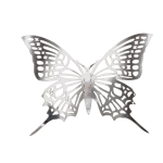 Set of 12 pieces butterflies with adhesive, house or event decorations, silver color, A38